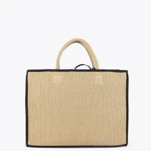 Lola Casademunt Bolsos | Baño<Capazo con ribetes a contraste MARRON-NEGRO