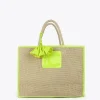 Lola Casademunt Bolsos | Baño<Capazo con ribetes color fluor MARRON-NEGRO