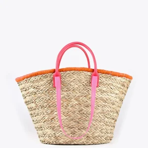 Lola Casademunt Bolsos | Baño<Capazo corazones bordados MARRON-NEGRO