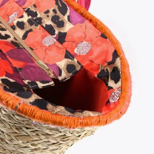 Lola Casademunt Bolsos | Baño<Capazo corazones bordados MARRON-NEGRO