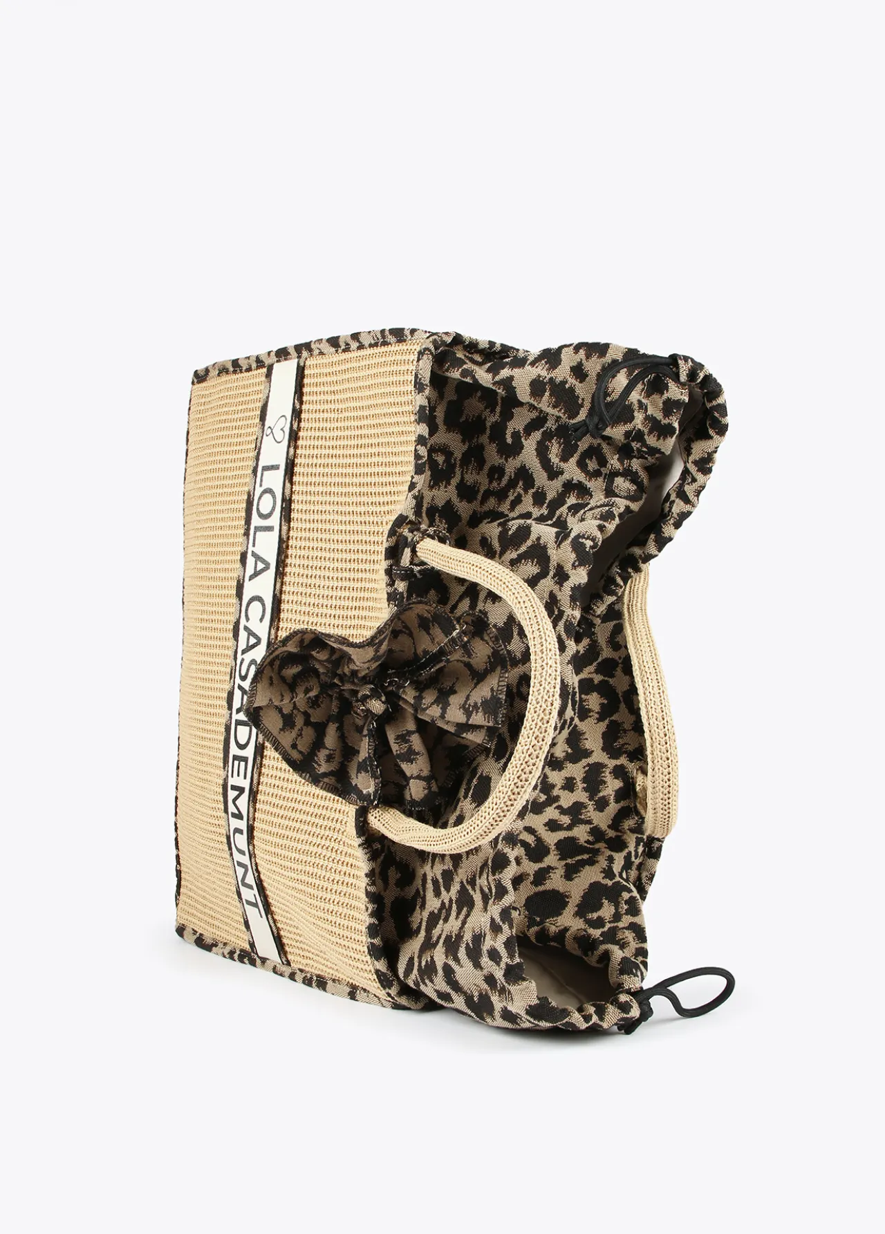 capazo_detalles_animal_print_2.webp Lola Casademunt Bolsos | Baño<Capazo detalles animal print MARRON-NEGRO