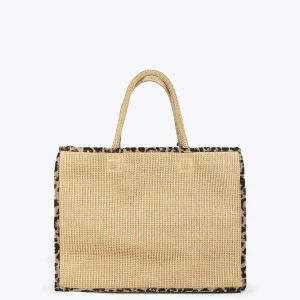 Lola Casademunt Bolsos | Baño<Capazo detalles animal print MARRON-NEGRO
