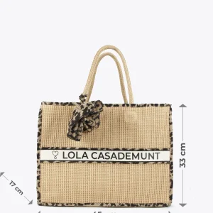 Lola Casademunt Bolsos | Baño<Capazo detalles animal print MARRON-NEGRO