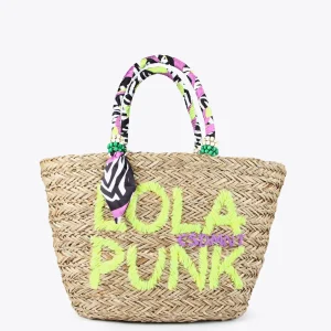 Lola Casademunt Bolsos | Baño<Capazo Letras contraste. BEIG