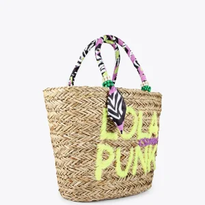 Lola Casademunt Bolsos | Baño<Capazo Letras contraste. BEIG