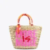 Lola Casademunt Bolsos | Baño<Capazo tipo cesta bicolor BEIG
