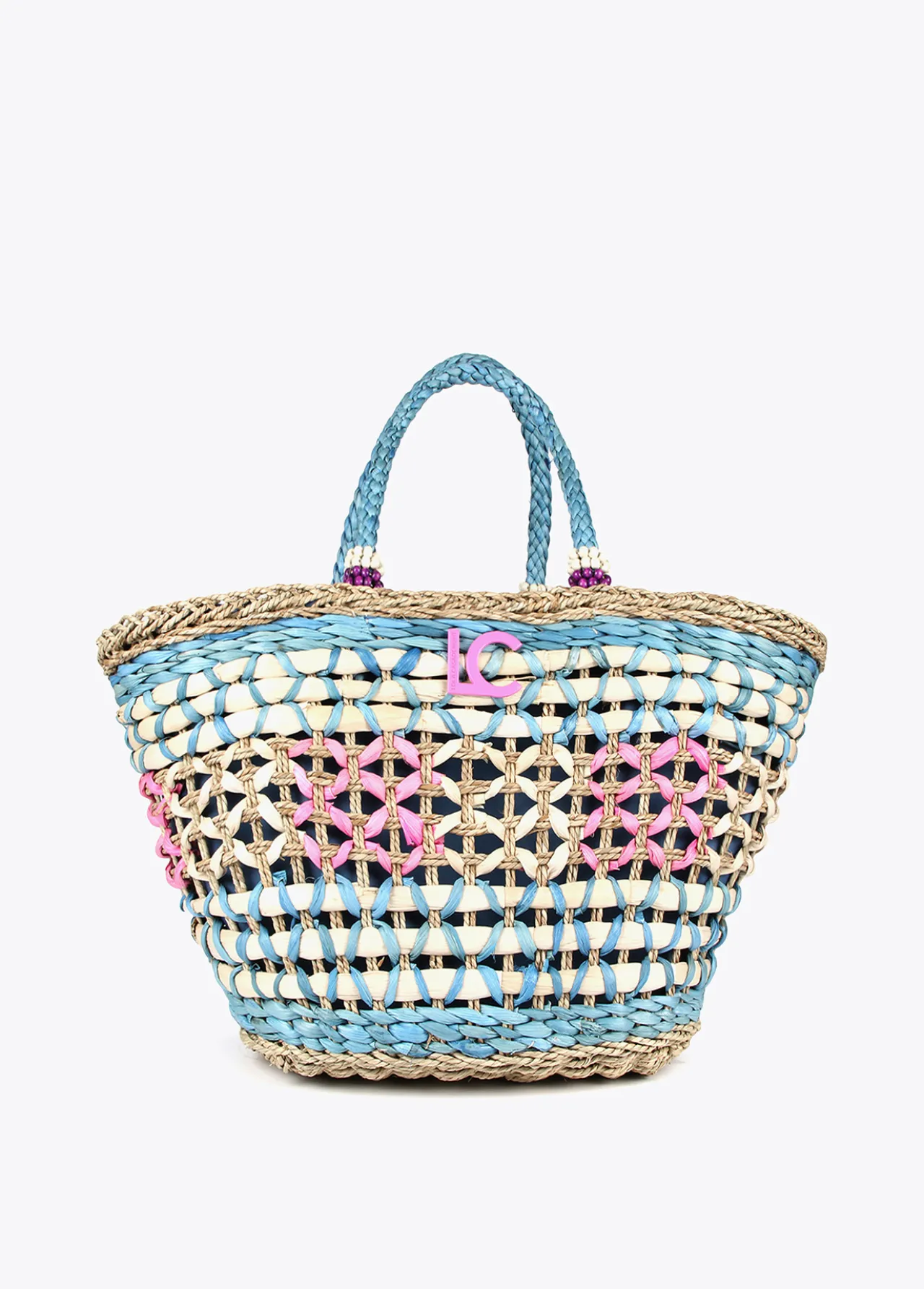 capazo_trenzado_gomtrico_0-1.webp Lola Casademunt Bolsos | Baño<Capazo trenzado gométrico MARRON-NEGRO