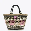 Lola Casademunt Bolsos | Baño<Capazo trenzado gométrico MARRON-NEGRO