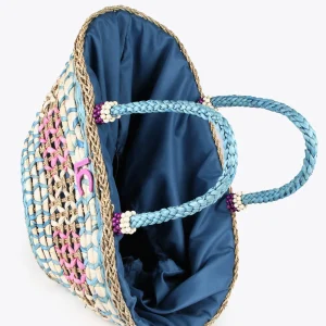 Lola Casademunt Bolsos | Baño<Capazo trenzado gométrico MARRON-NEGRO