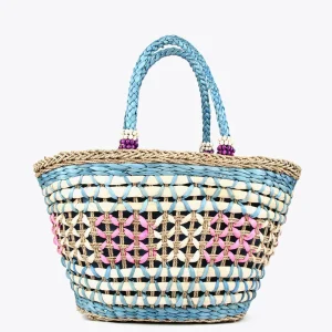 Lola Casademunt Bolsos | Baño<Capazo trenzado gométrico MARRON-NEGRO