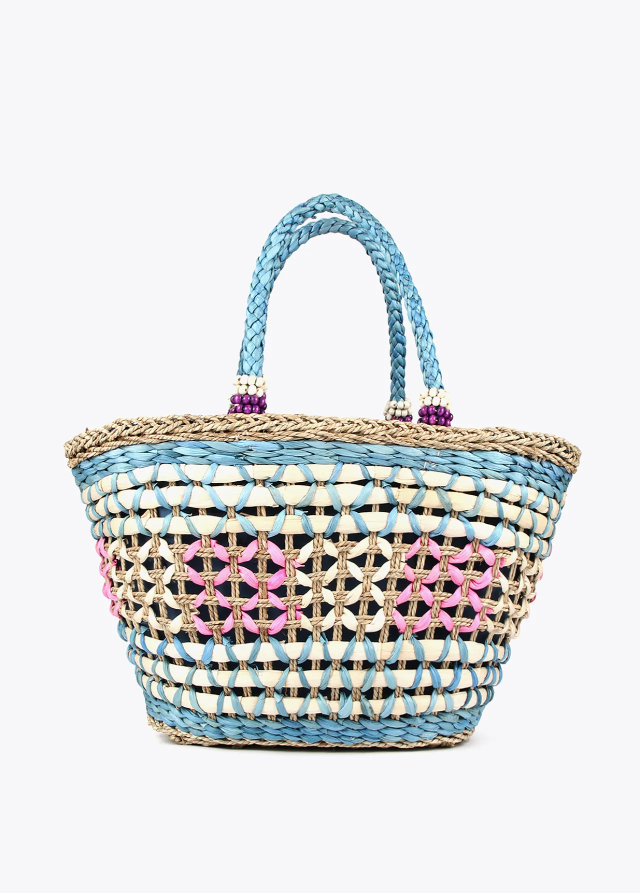 capazo_trenzado_gomtrico_4-1.webp Lola Casademunt Bolsos | Baño<Capazo trenzado gométrico MARRON-NEGRO