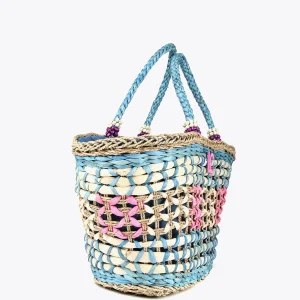 Lola Casademunt Bolsos | Baño<Capazo trenzado gométrico MARRON-NEGRO