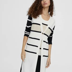 Lola Casademunt Chaquetas Y Gabardinas | Punto<Cardigan punto de rayas NEGRO-CRUDO