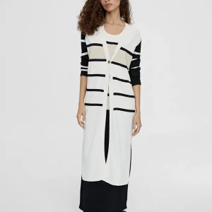 Lola Casademunt Chaquetas Y Gabardinas | Punto<Cardigan punto de rayas NEGRO-CRUDO