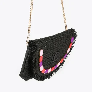 Lola Casademunt Bolsos<Cartera de mano con piedras de color NEGRO-ROSA