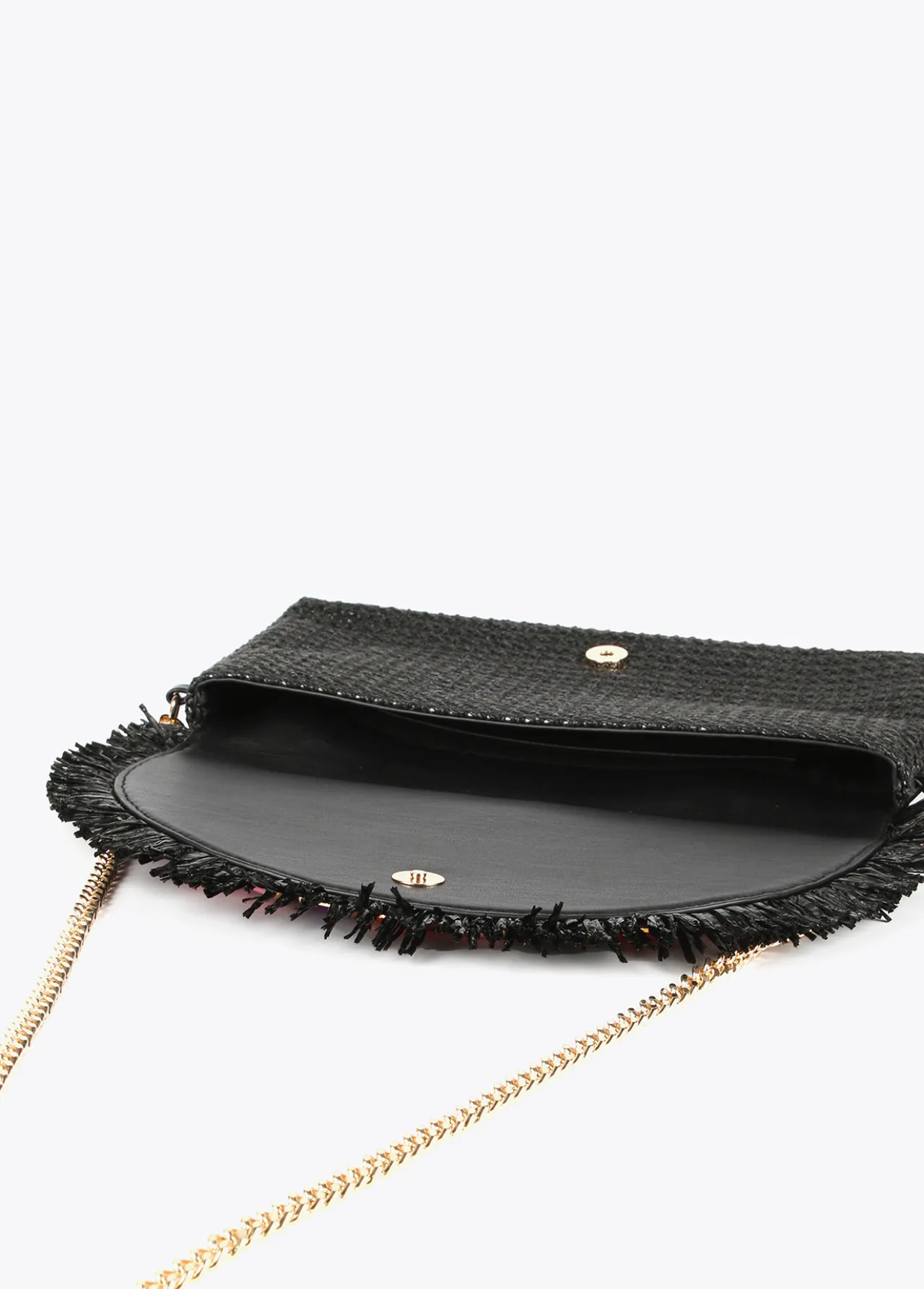 cartera_de_mano_con_piedras_de_color_2.webp Lola Casademunt Bolsos<Cartera de mano con piedras de color NEGRO-ROSA