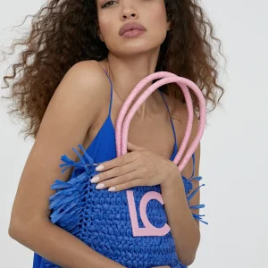Lola Casademunt Bolsos | Baño<Cesto con logo a contraste AZULELECTRICO
