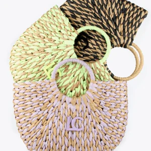 Lola Casademunt Bolsos | Baño<Cesto efecto ráfia MARRON-NEGRO