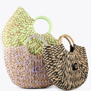 Lola Casademunt Bolsos | Baño<Cesto efecto ráfia MARRON-NEGRO