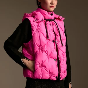 Lola Casademunt Chalecos<Chaleco acolchado animal print FUCSIA