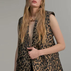 Lola Casademunt Animal Print | Chalecos<Chaleco animal print NEGRO-MARRON