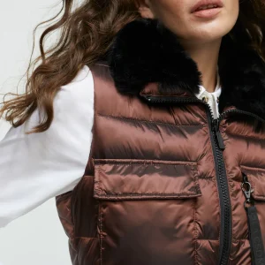 Lola Casademunt Chalecos<Chaleco cuello pelo COBRE