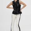 Lola Casademunt Chalecos<Chaleco efecto piel NEGRO