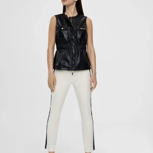 Lola Casademunt Chalecos<Chaleco efecto piel NEGRO