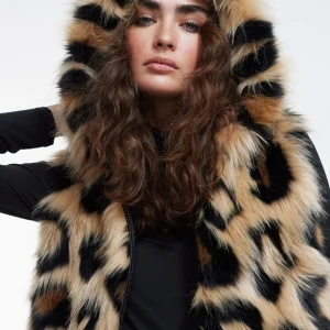 Lola Casademunt Animal Print | Chalecos<Chaleco pelo combinado NEGRO-MARRON