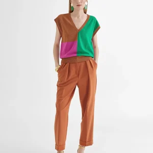 Lola Casademunt Camisetas Y Tops | Punto<Chaleco punto multicolor ROSA-METAL