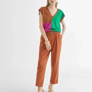 Lola Casademunt Camisetas Y Tops | Punto<Chaleco punto multicolor ROSA-METAL