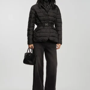 Lola Casademunt Abrigos Y Cazadoras | Chaquetas Y Gabardinas<Chaqueta acolchada con cinturón NEGRO