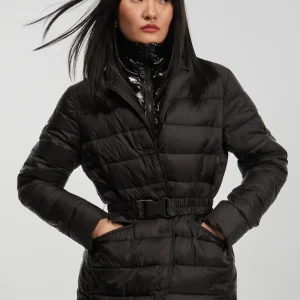 Lola Casademunt Abrigos Y Cazadoras | Chaquetas Y Gabardinas<Chaqueta acolchada con cinturón NEGRO