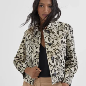 Lola Casademunt Chaquetas Y Gabardinas | Americanas Y Blazers<Chaqueta corta animal print NEGRO-MARRON