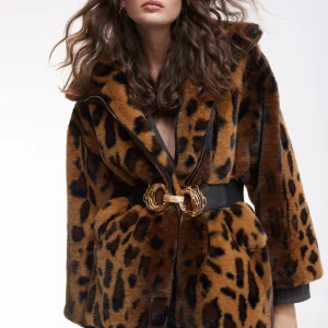 Lola Casademunt Animal Print | Abrigos Y Cazadoras<Chaqueta de pelo animal print MARRON-NEGRO