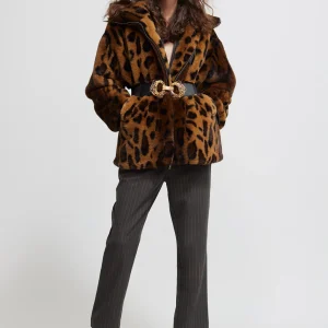 Lola Casademunt Animal Print | Abrigos Y Cazadoras<Chaqueta de pelo animal print MARRON-NEGRO