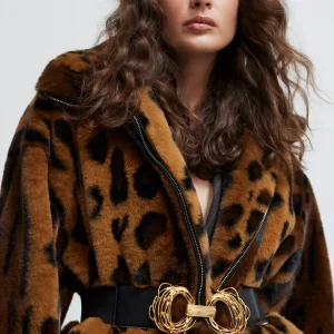 Lola Casademunt Animal Print | Abrigos Y Cazadoras<Chaqueta de pelo animal print MARRON-NEGRO