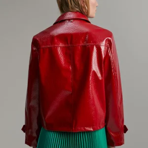 Lola Casademunt Abrigos Y Cazadoras<Chaqueta efecto charol ROJO
