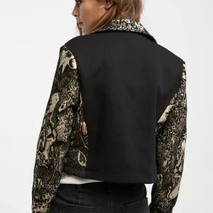 Lola Casademunt Animal Print | Abrigos Y Cazadoras<Chaqueta Jacquard animal NEGRO-METAL