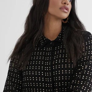 Lola Casademunt Camisas Y Blusas | Chaquetas Y Gabardinas<Chaqueta larga con piezas metálicas NEGRO