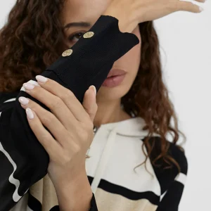 Lola Casademunt Punto | Chaquetas Y Gabardinas<Chaqueta rayas con capucha NEGRO-CRUDO