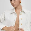Lola Casademunt Chaquetas Y Gabardinas | Abrigos Y Cazadoras<Chaqueta tejana blanca BLANCO