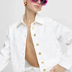 Lola Casademunt Chaquetas Y Gabardinas | Abrigos Y Cazadoras<Chaqueta tejana blanca BLANCO