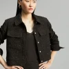 Lola Casademunt Chaquetas Y Gabardinas | Americanas Y Blazers<Chaqueta tweed cropped NEGRO