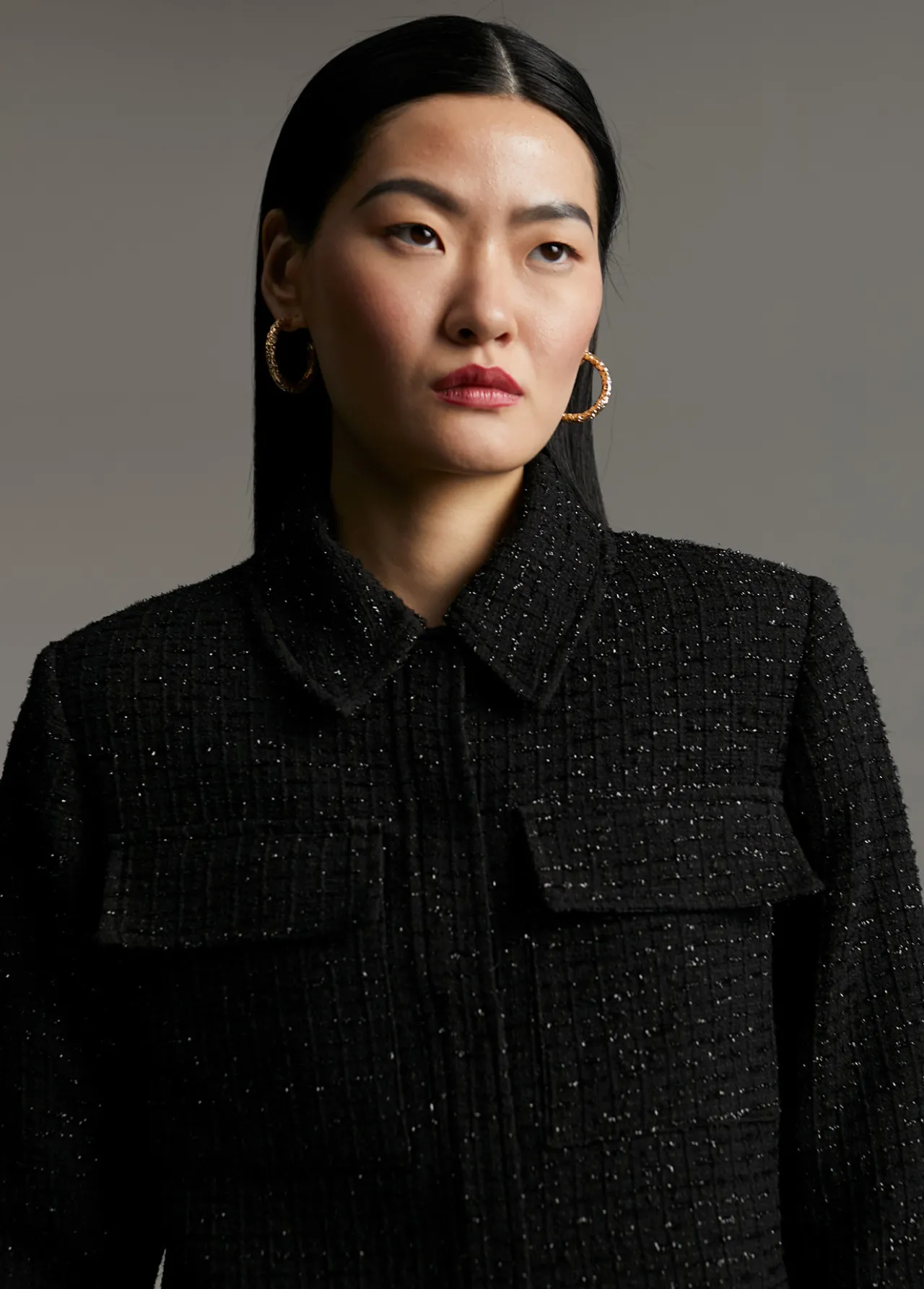 chaqueta_tweed_cropped_3.webp Lola Casademunt Chaquetas Y Gabardinas | Americanas Y Blazers<Chaqueta tweed cropped NEGRO