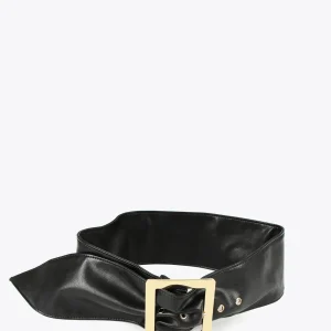 Lola Casademunt Accesorios<Cinturón ancho con maxi hebilla NEGRO