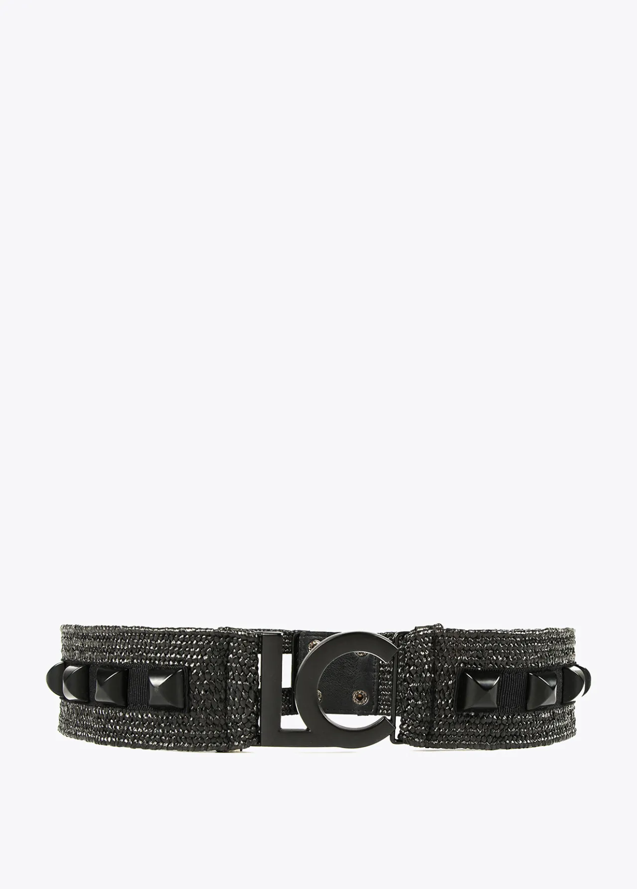 cinturn_efecto_rfia_0.webp Lola Casademunt Accesorios<Cinturón efecto ráfia NEGRO