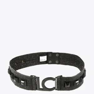 Lola Casademunt Accesorios<Cinturón efecto ráfia NEGRO