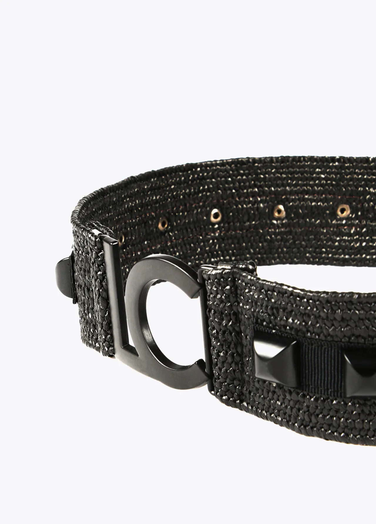 cinturn_efecto_rfia_4.webp Lola Casademunt Accesorios<Cinturón efecto ráfia NEGRO