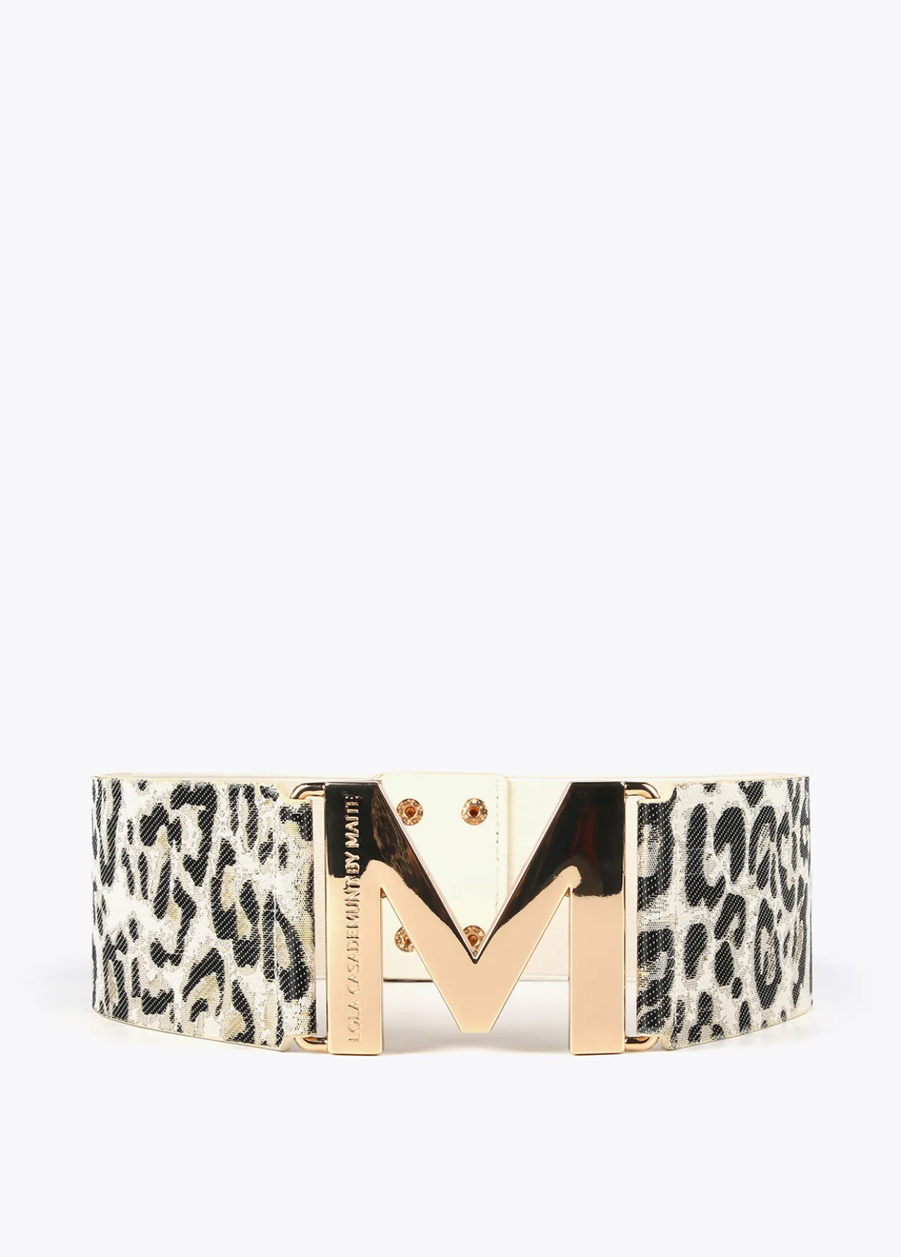 cinturn_elstico_animal_print_0.webp Lola Casademunt Accesorios<Cinturón elástico animal print MARRON-NEGRO